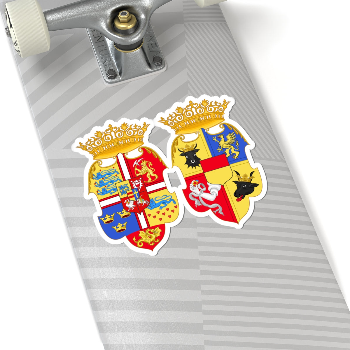 Armoiries Frédéric II de Danemark et Sophie de Meckenbourg-Güstrow (Denmark) (Coat of Arms) STICKER Vinyl Kiss-Cut Decal