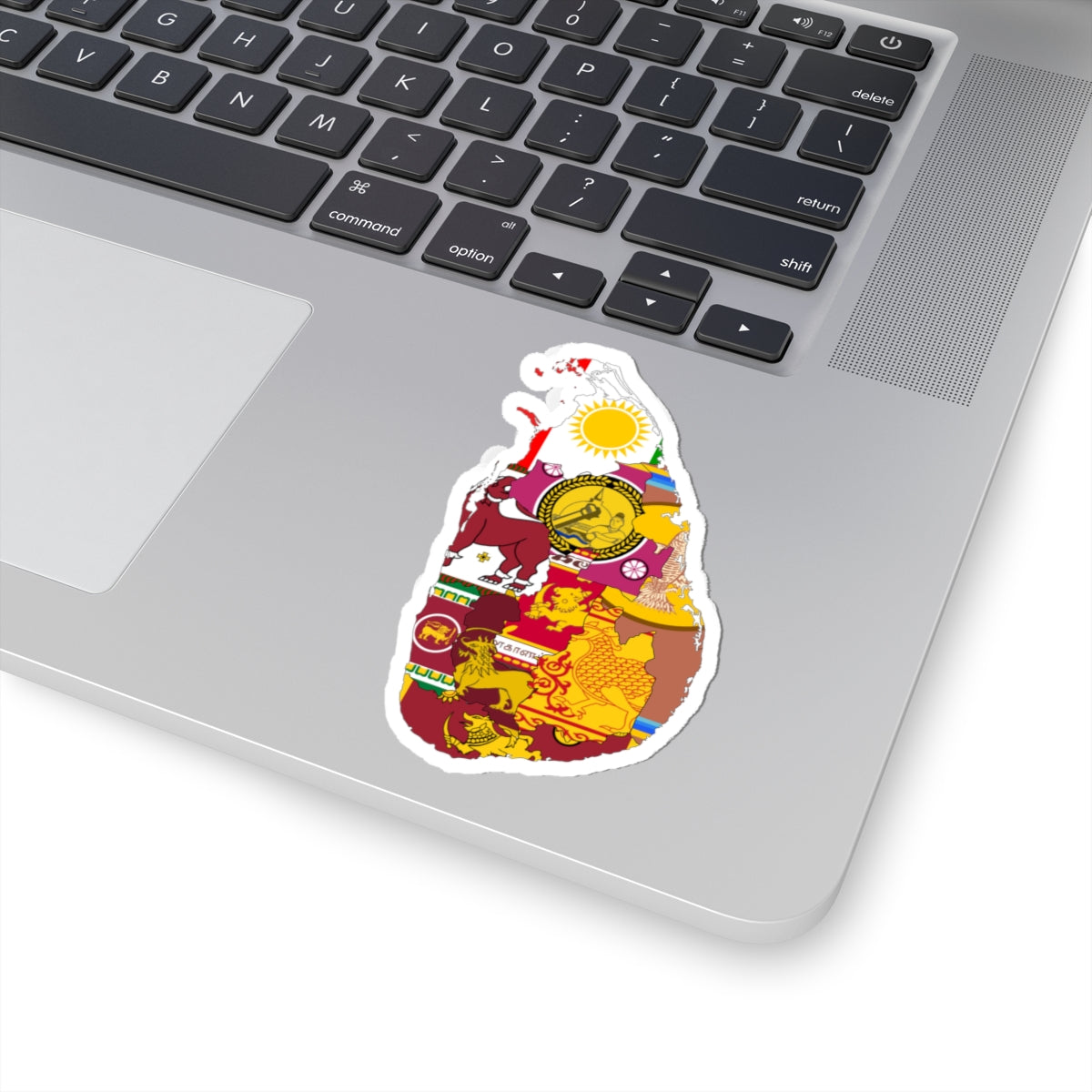 Sri Lankan Provinces combined Flag-map (Sri Lanka) STICKER Vinyl Kiss-Cut Decal
