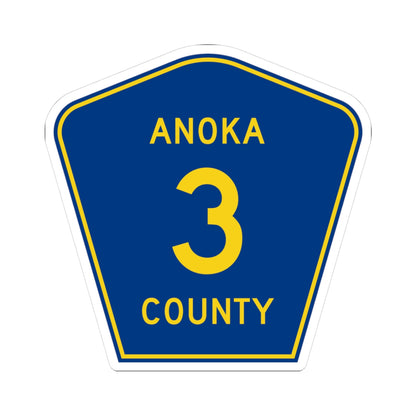Anoka County Road 3 (Minnesota) (Road Sign) STICKER Vinyl Kiss-Cut Decal