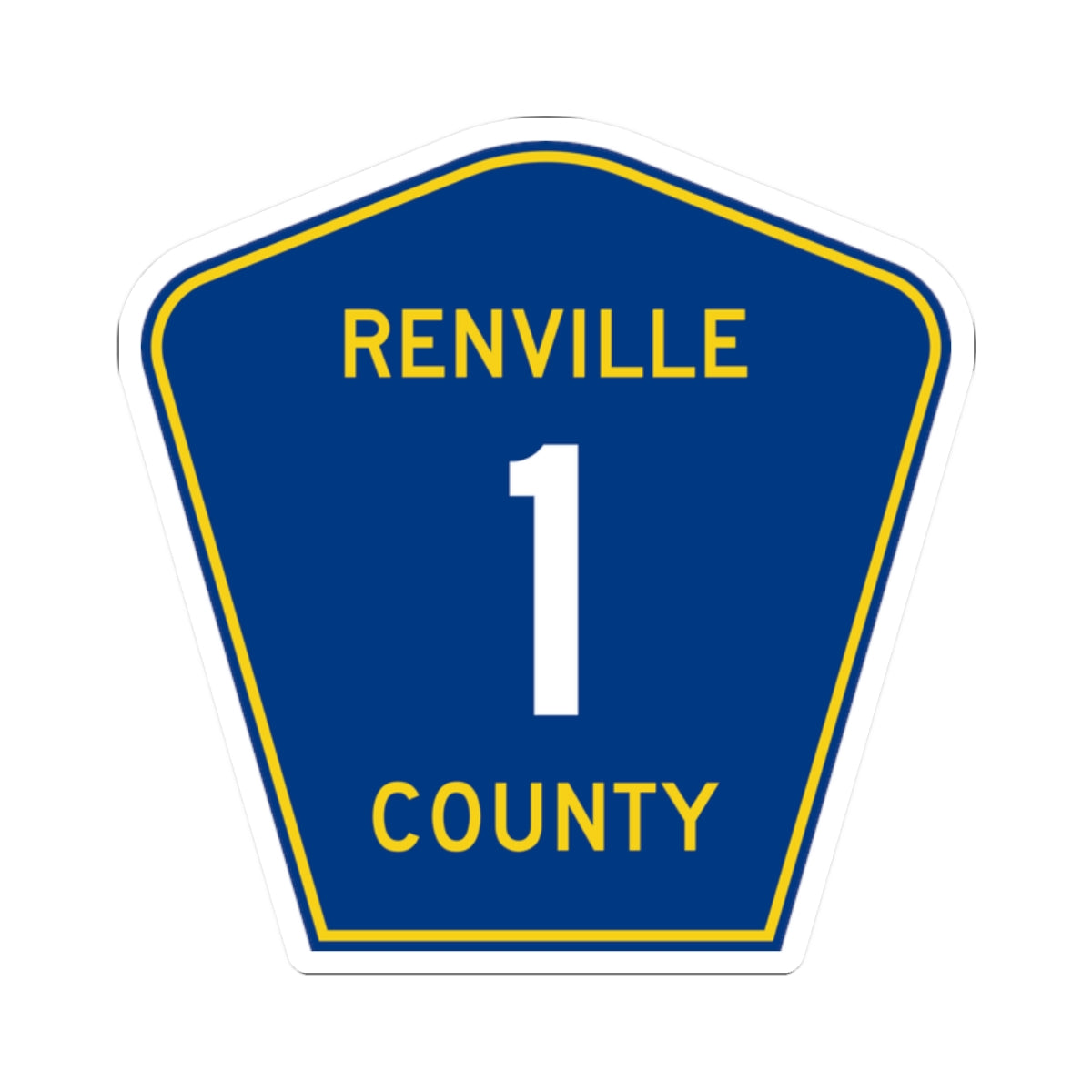 Renville County 1 MN (Minnesota) (Road Sign) STICKER Vinyl Kiss-Cut Decal