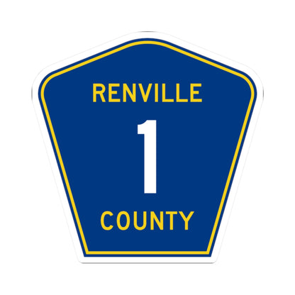 Renville County 1 MN (Minnesota) (Road Sign) STICKER Vinyl Kiss-Cut Decal