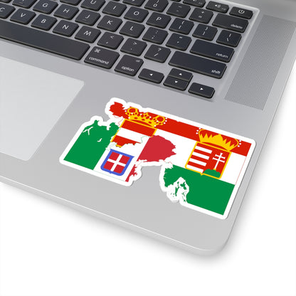 Flag map of the Italian Front (Italy) STICKER Vinyl Kiss-Cut Decal