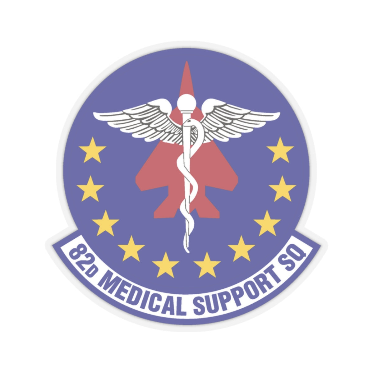 82d Medical Support Squadron (U.S. Air Force) STICKER Vinyl Kiss-Cut Decal-2 Inch-Transparent-The Sticker Space