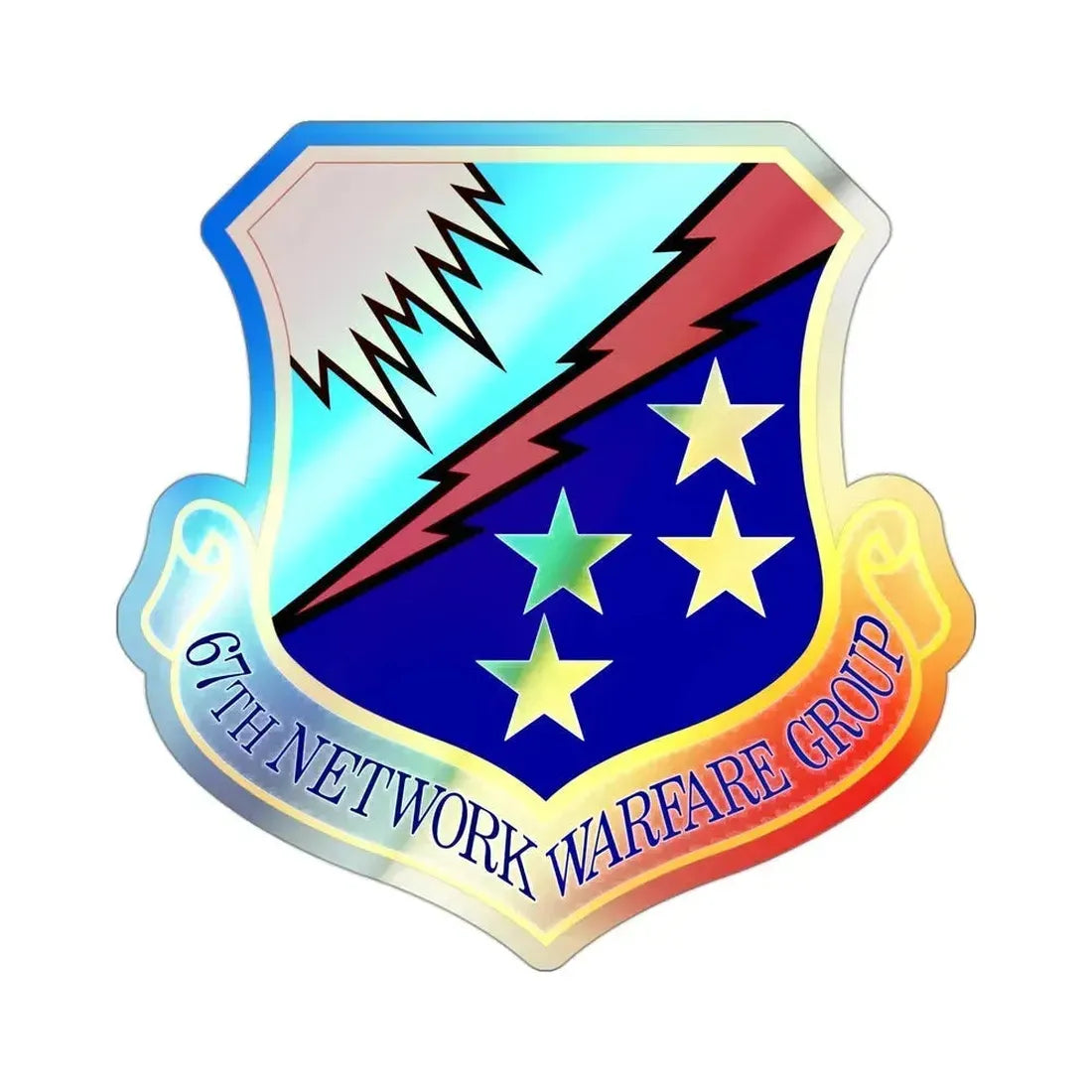 67th Network Warfare Group (U.S. Air Force) Holographic STICKER Die-Cut Vinyl Decal 3 Inch Holographic - The Sticker Space