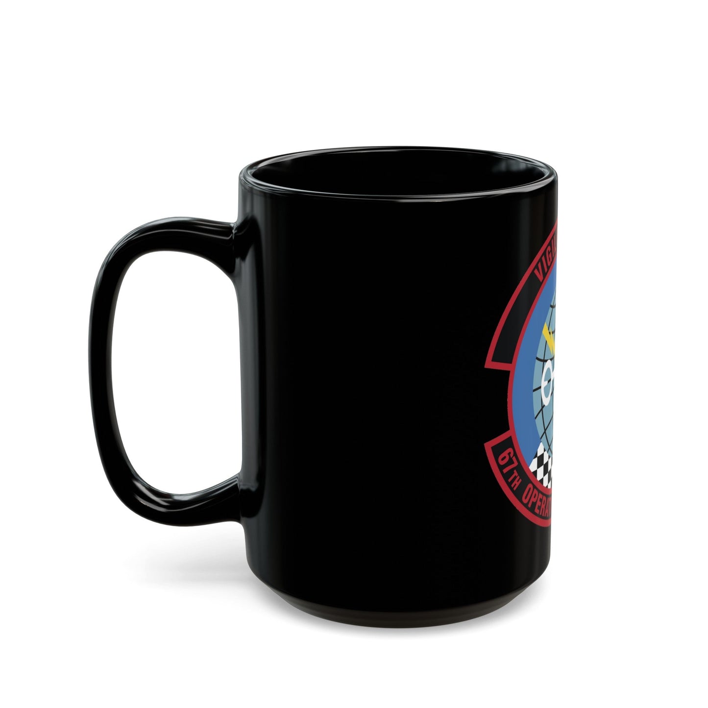 67th Operations Support Squadron (U.S. Air Force) Black Coffee Mug-The Sticker Space