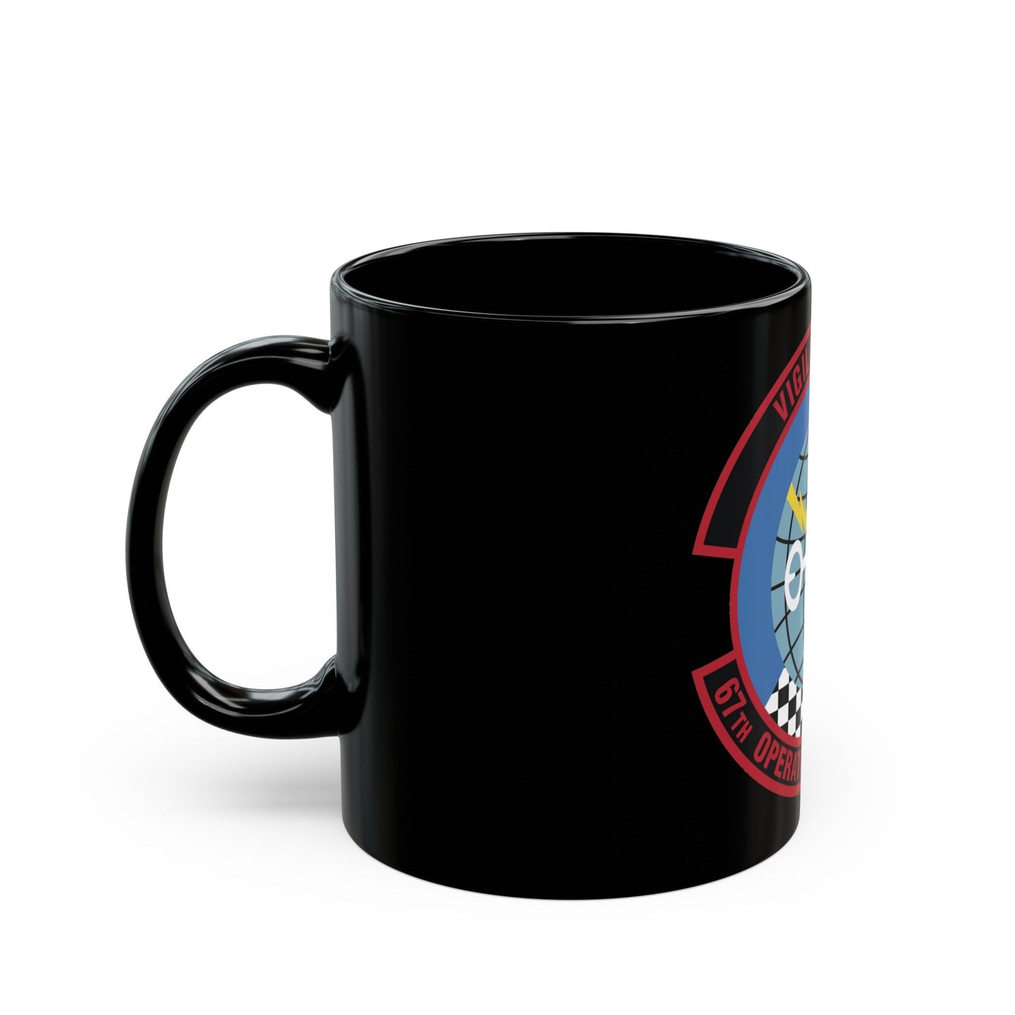 67th Operations Support Squadron (U.S. Air Force) Black Coffee Mug-The Sticker Space