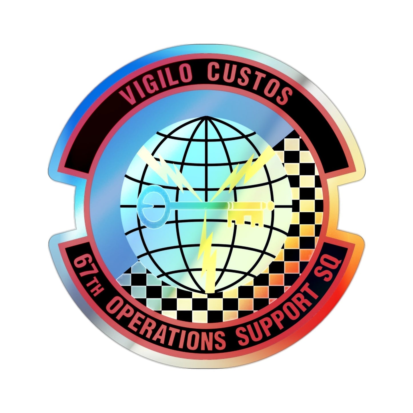 67th Operations Support Squadron (U.S. Air Force) Holographic STICKER Die-Cut Vinyl Decal-2 Inch-The Sticker Space