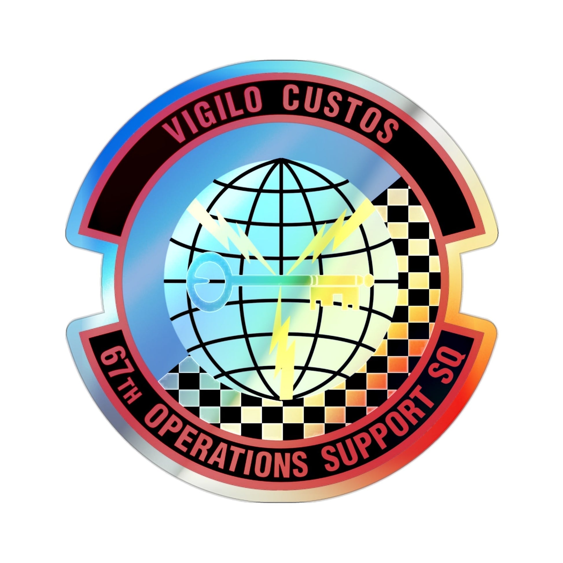 67th Operations Support Squadron (U.S. Air Force) Holographic STICKER Die-Cut Vinyl Decal-2 Inch-The Sticker Space