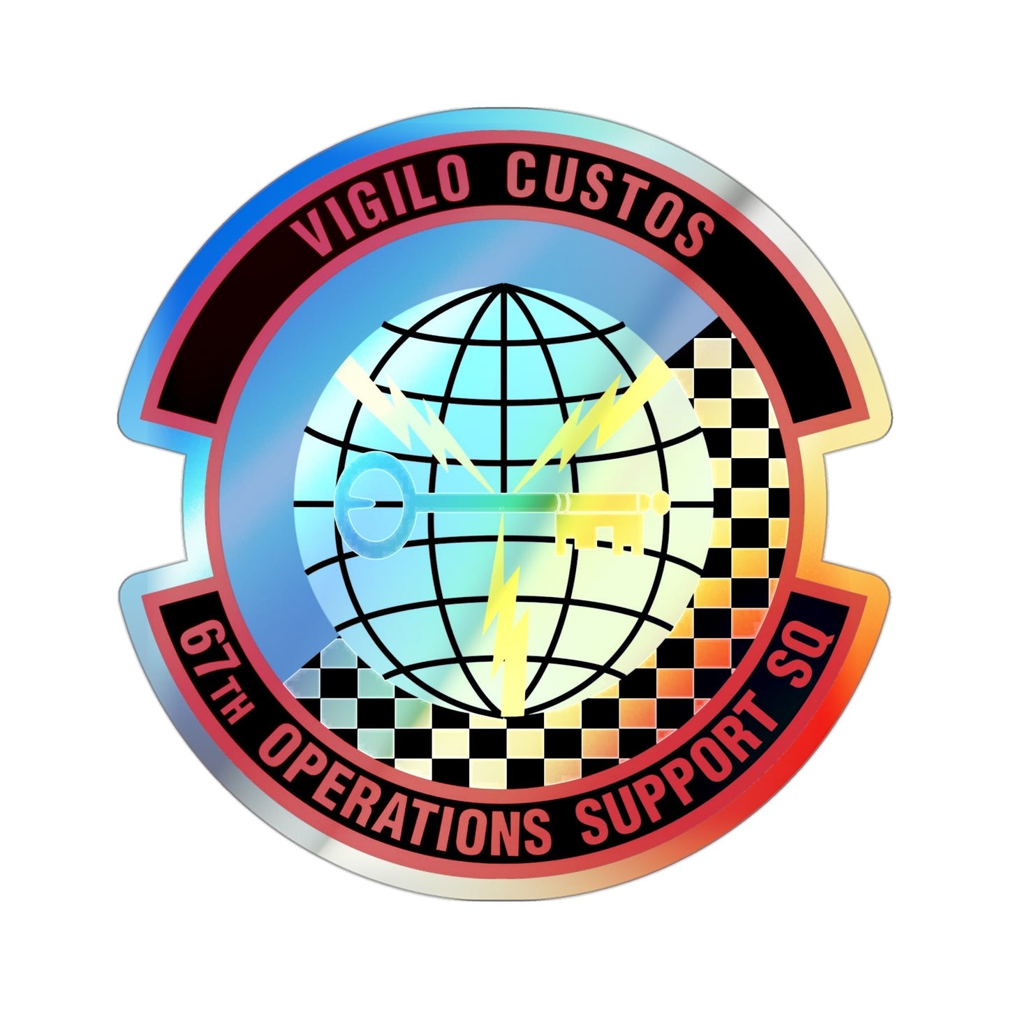 67th Operations Support Squadron (U.S. Air Force) Holographic STICKER Die-Cut Vinyl Decal-3 Inch-The Sticker Space