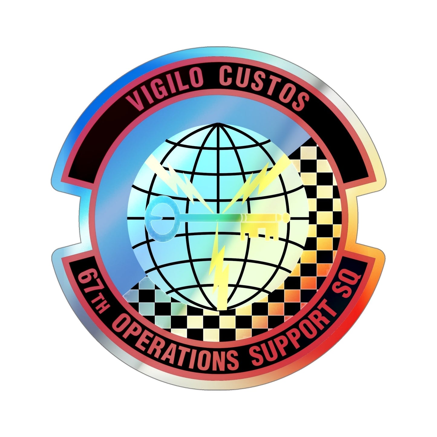 67th Operations Support Squadron (U.S. Air Force) Holographic STICKER Die-Cut Vinyl Decal-5 Inch-The Sticker Space