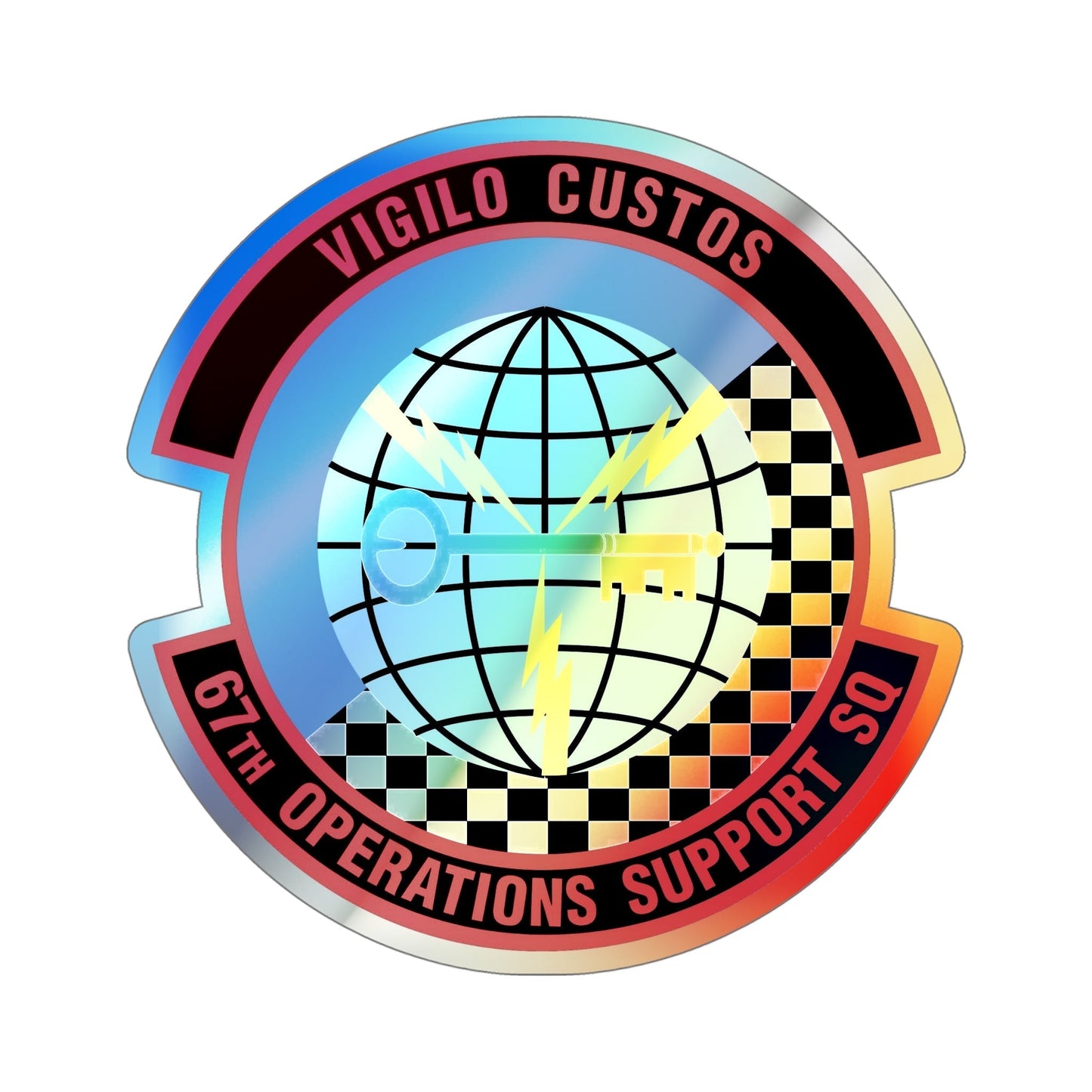 67th Operations Support Squadron (U.S. Air Force) Holographic STICKER Die-Cut Vinyl Decal-6 Inch-The Sticker Space