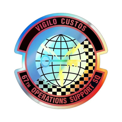 67th Operations Support Squadron (U.S. Air Force) Holographic STICKER Die-Cut Vinyl Decal 4 Inch Holographic - The Sticker Space