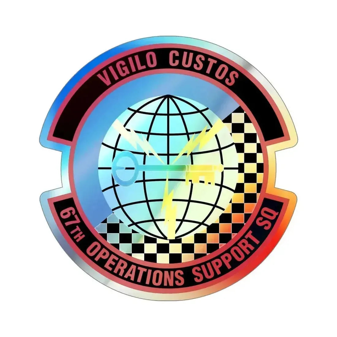 67th Operations Support Squadron (U.S. Air Force) Holographic STICKER Die-Cut Vinyl Decal 5 Inch Holographic - The Sticker Space