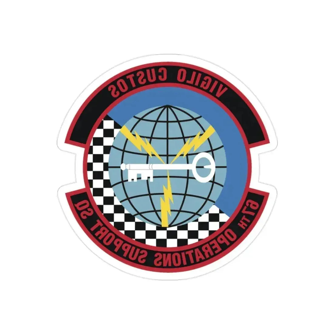 67th Operations Support Squadron (U.S. Air Force) REVERSE PRINT Transparent Die-Cut STICKER 2 Inch Die-Cut Transparent - The Sticker Space