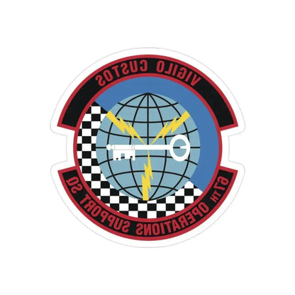 67th Operations Support Squadron (U.S. Air Force) REVERSE PRINT Transparent Die-Cut STICKER 2 Inch Die-Cut Transparent - The Sticker Space
