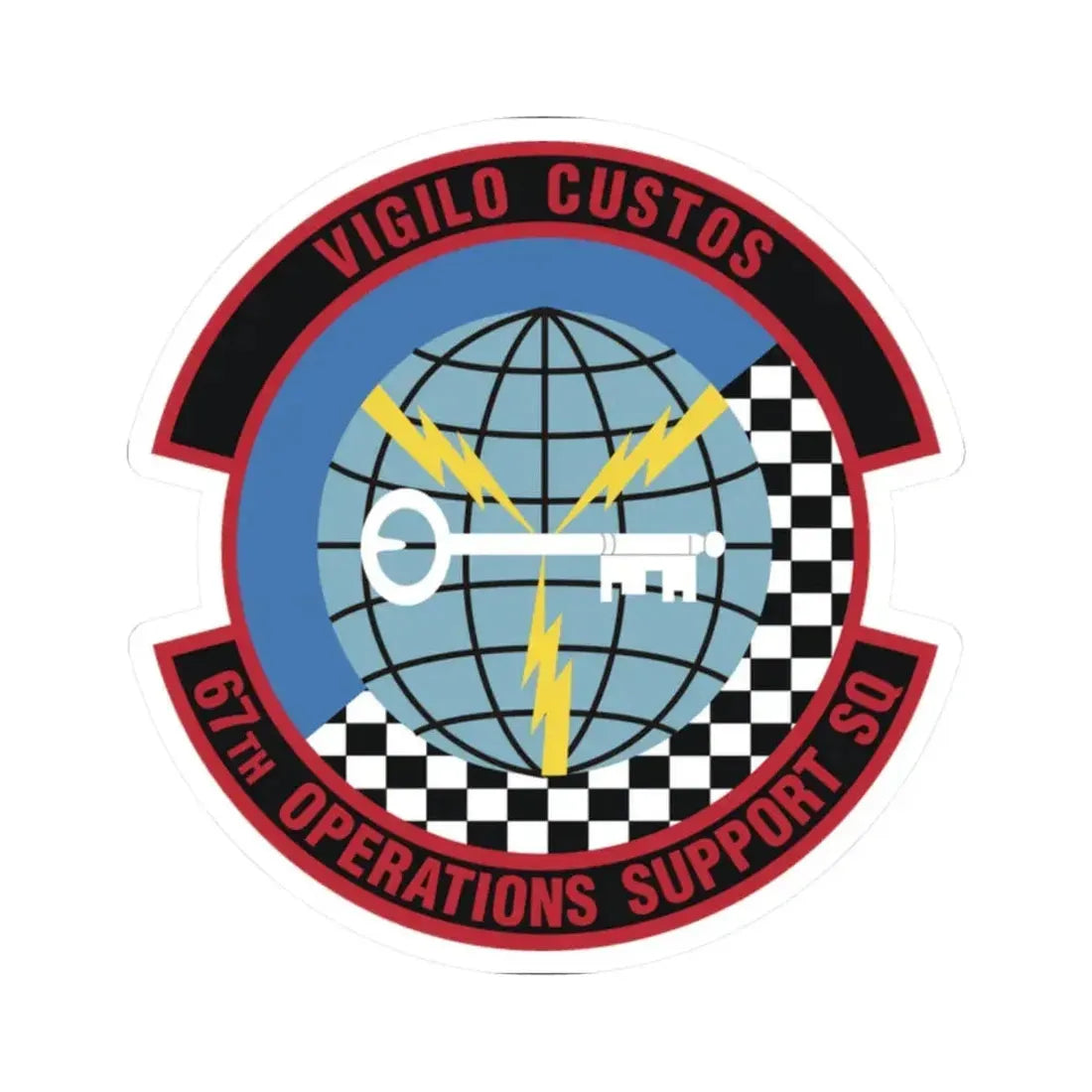 67th Operations Support Squadron (U.S. Air Force) STICKER Vinyl Kiss-Cut Decal 2 Inch White - The Sticker Space