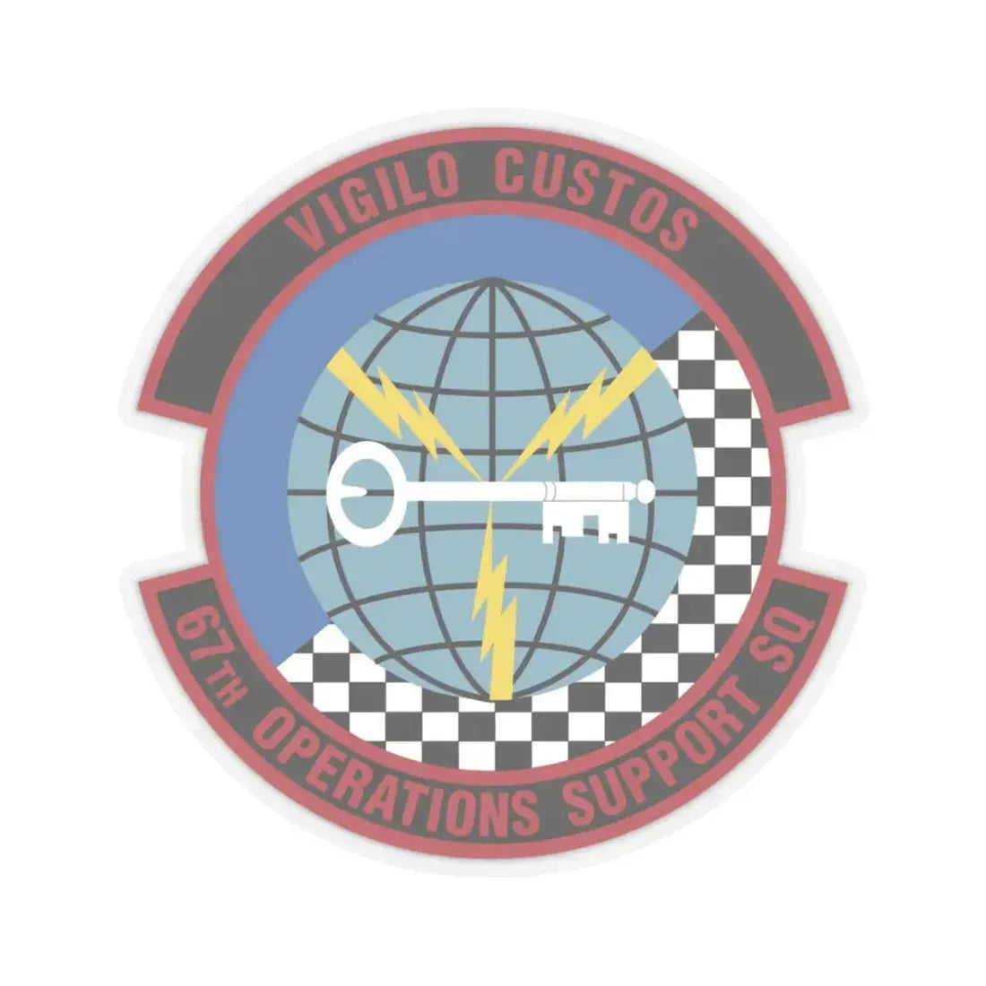 67th Operations Support Squadron (U.S. Air Force) STICKER Vinyl Kiss-Cut Decal 3 Inch Transparent - The Sticker Space