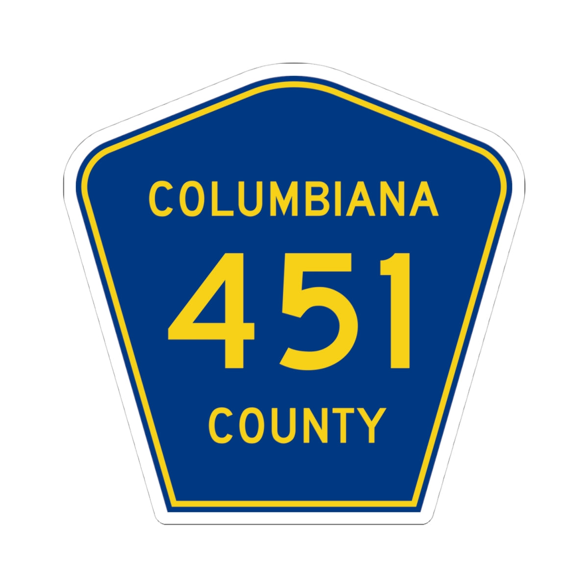 Columbiana County 451 (Ohio) (Road Sign) STICKER Vinyl Kiss-Cut Decal