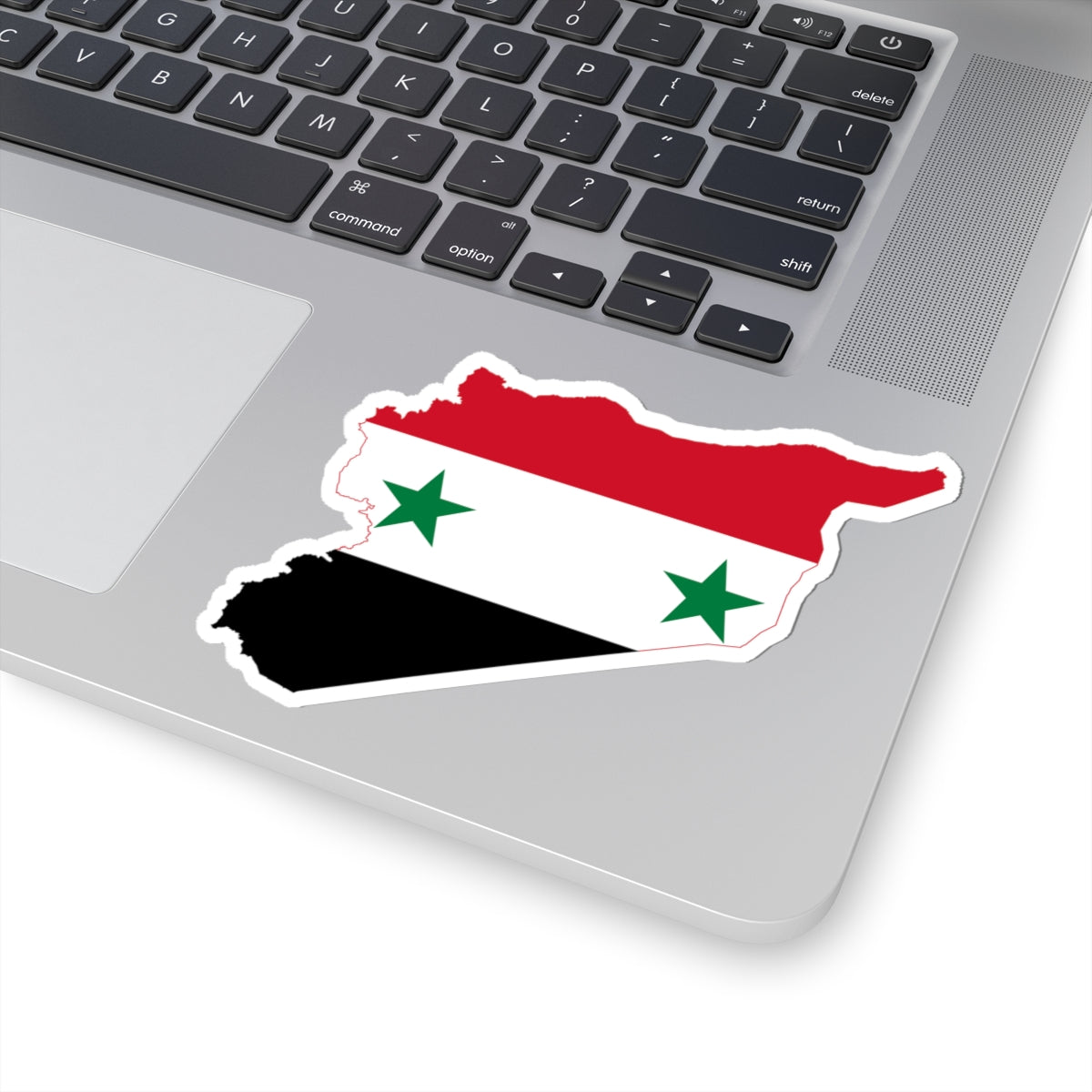 Flag map of Syria 1958-1961 19802024 (Syria) STICKER Vinyl Kiss-Cut Decal