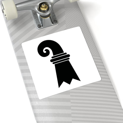 Flag of Canton of Basel (Switzerland) STICKER Vinyl Kiss-Cut Decal
