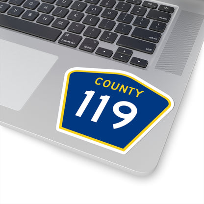 County 119 MN (Minnesota) (Road Sign) STICKER Vinyl Kiss-Cut Decal