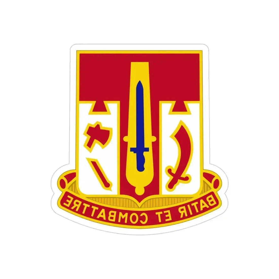 682 Engineer Battalion (U.S. Army) REVERSE PRINT Transparent Die-Cut STICKER 4 Inch Die-Cut Transparent - The Sticker Space