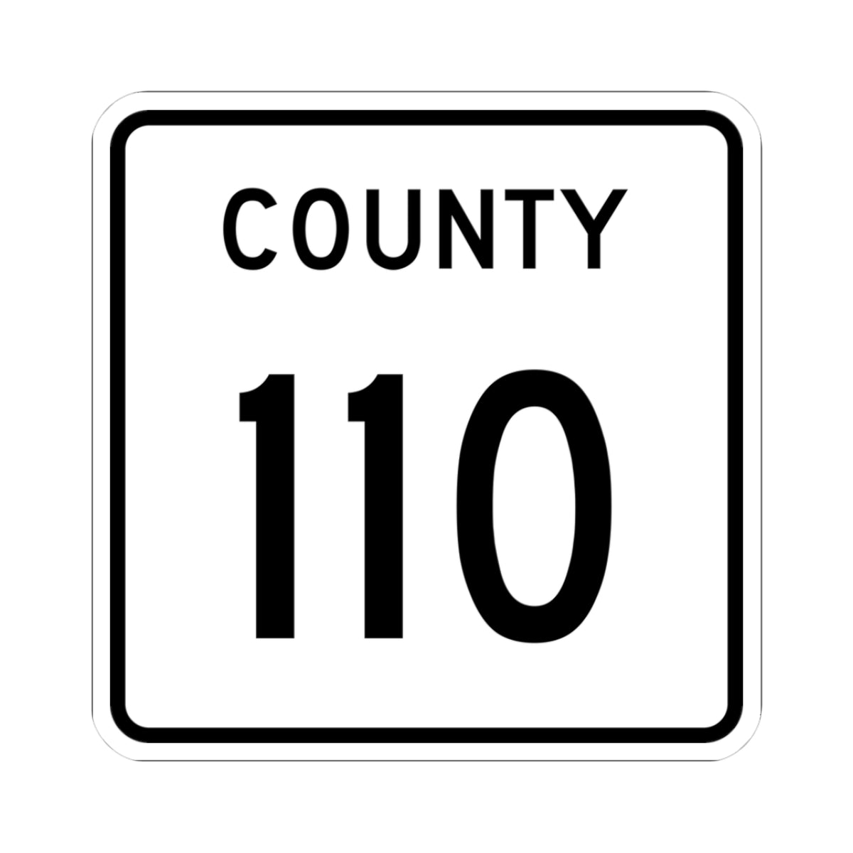 County 110 square (Minnesota) (Road Sign) STICKER Vinyl Kiss-Cut Decal