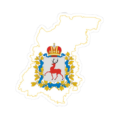 Flag-map of Nizhny Novgorod Oblast (Russia) STICKER Vinyl Kiss-Cut Decal
