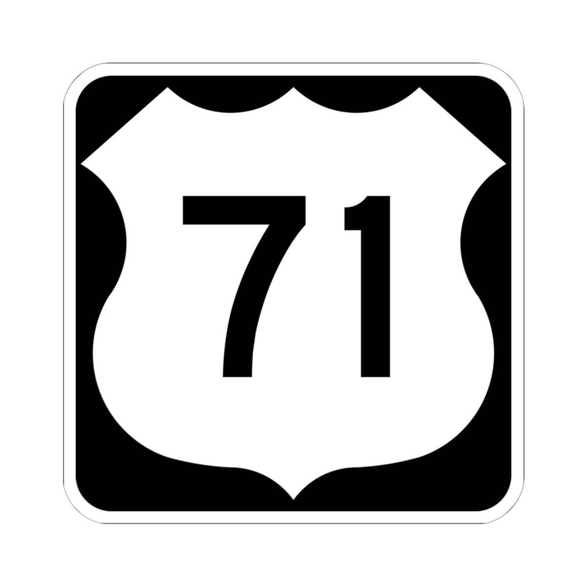 US 71 MN 1961 (Minnesota) (Road Sign) STICKER Vinyl Kiss-Cut Decal
