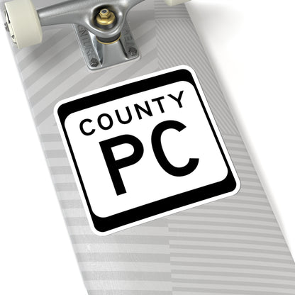 WIS County PC (Wisconsin) (Road Sign) STICKER Vinyl Kiss-Cut Decal