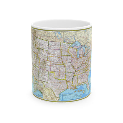 USA - The United States (1982) (Map) White Coffee Mug-11oz-The Sticker Space