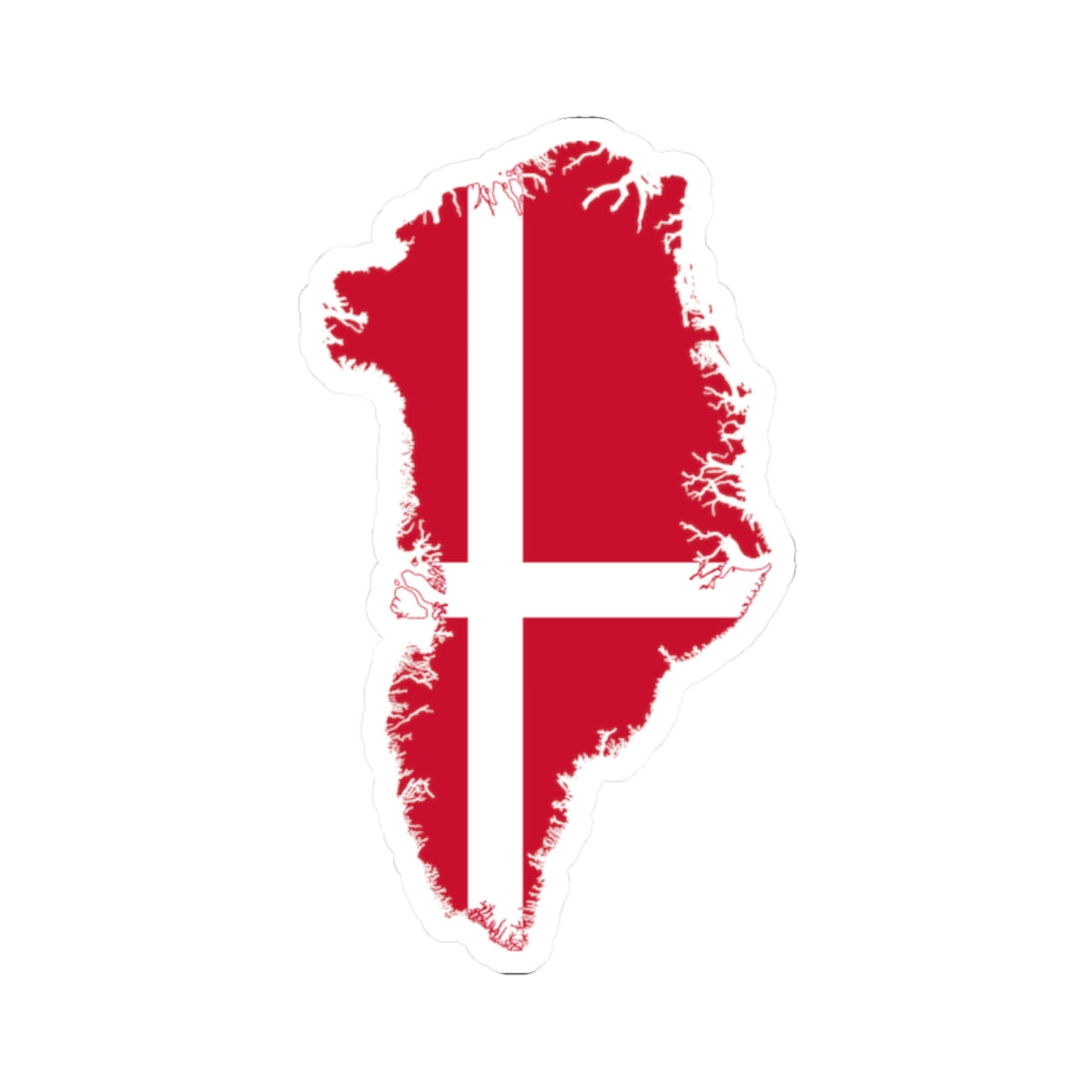 Flag map of Greenland Denmark (Denmark) STICKER Vinyl Kiss-Cut Decal