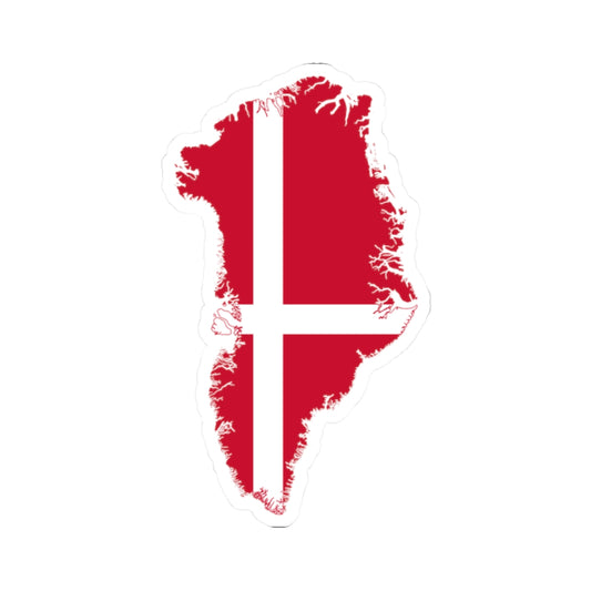 Flag map of Greenland Denmark (Denmark) STICKER Vinyl Kiss-Cut Decal