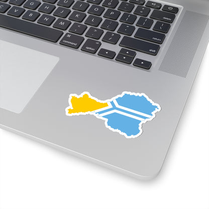 Flag-map of Tuva (Russia) STICKER Vinyl Kiss-Cut Decal