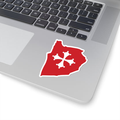 Flag map of Pisa (Italy) STICKER Vinyl Kiss-Cut Decal