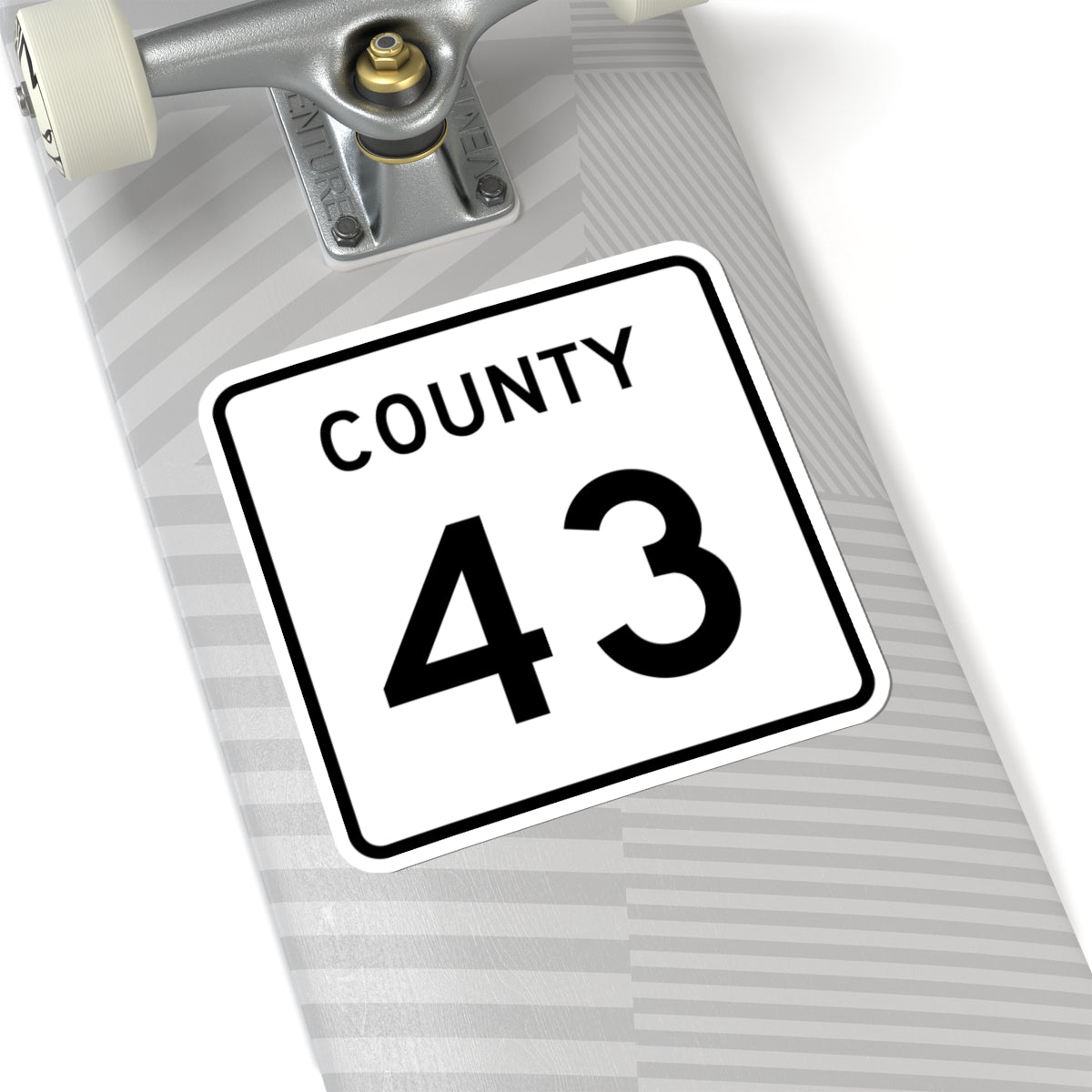 County 43 square (Minnesota) (Road Sign) STICKER Vinyl Kiss-Cut Decal