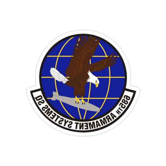 685th Armament Systems Squadron (U.S. Air Force) REVERSE PRINT Transparent STICKER-2" × 2"-The Sticker Space