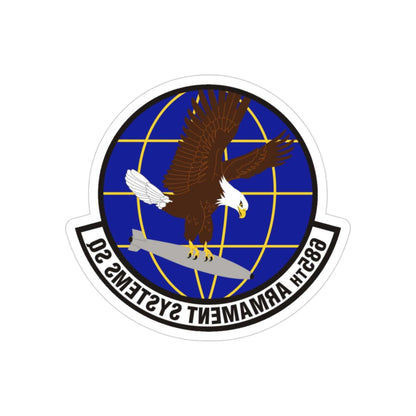 685th Armament Systems Squadron (U.S. Air Force) REVERSE PRINT Transparent STICKER-3" × 3"-The Sticker Space