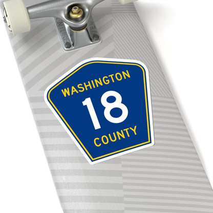 Washington County 18 MN (Minnesota) (Road Sign) STICKER Vinyl Kiss-Cut Decal