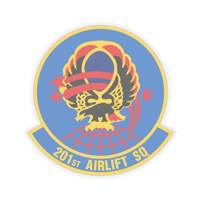 201 Airlift Squadron (U.S. Air Force) STICKER Vinyl Kiss-Cut Decal-4" × 4"-Transparent-The Sticker Space