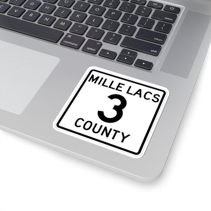 Mille Lacs County 3 MN (Minnesota) (Road Sign) STICKER Vinyl Kiss-Cut Decal