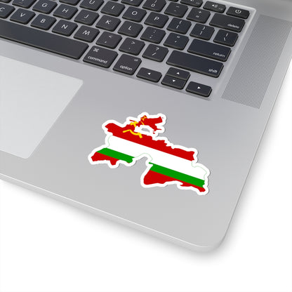 Flag map of the Tajik SSR 1953-1991 Flag map of Tajikistan 19911992 (Tajikistan) STICKER Vinyl Kiss-Cut Decal