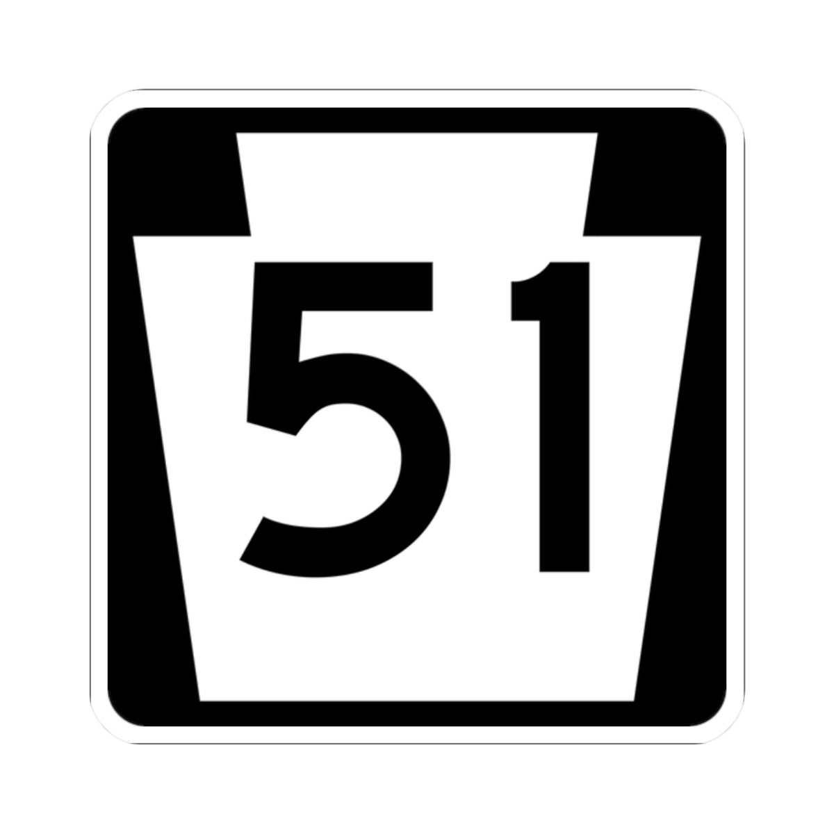 PA-51 (Pennsylvania) (Road Sign) STICKER Vinyl Kiss-Cut Decal