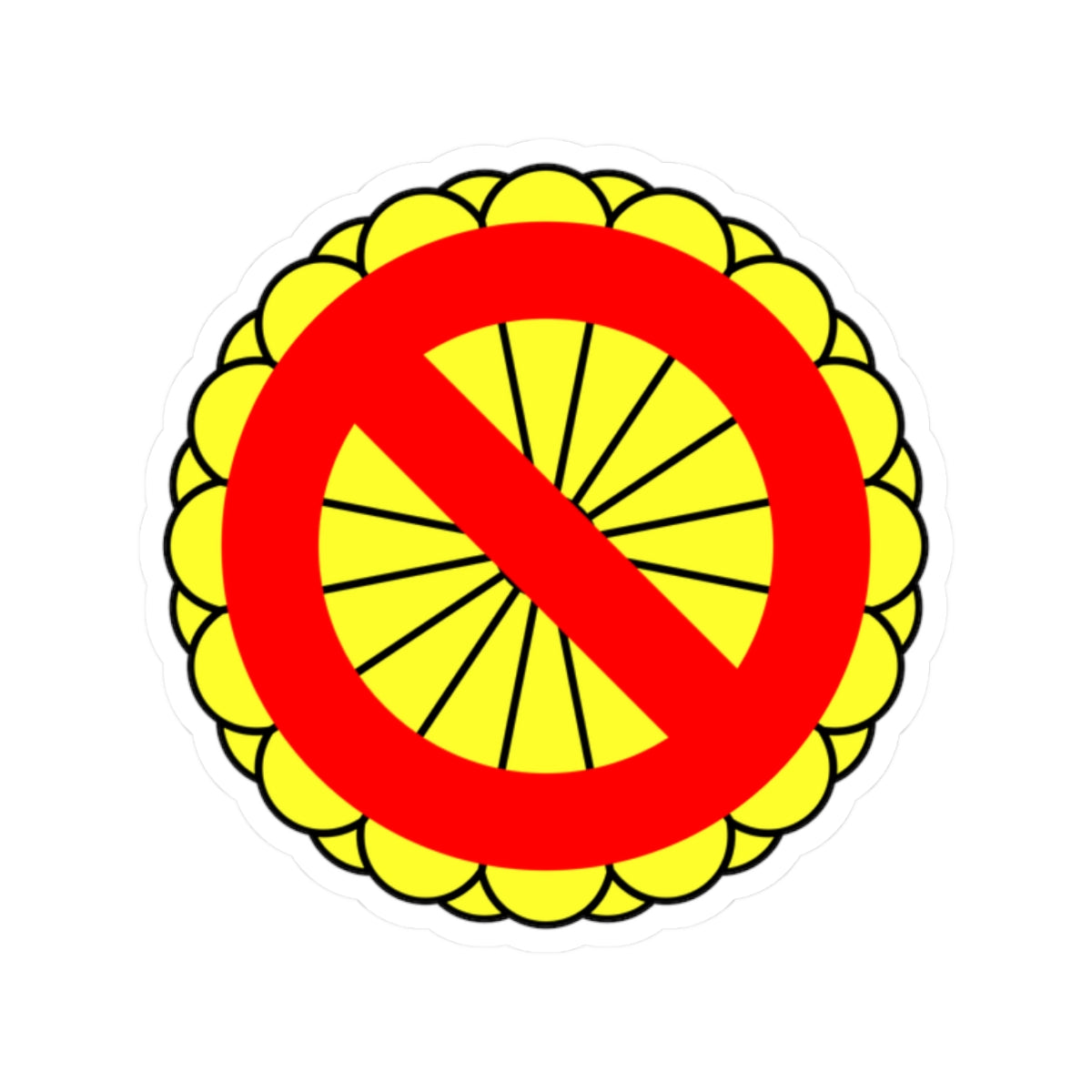 Anti Imperial Seal of Japan (Japan) (Coat of Arms) STICKER Vinyl Kiss-Cut Decal