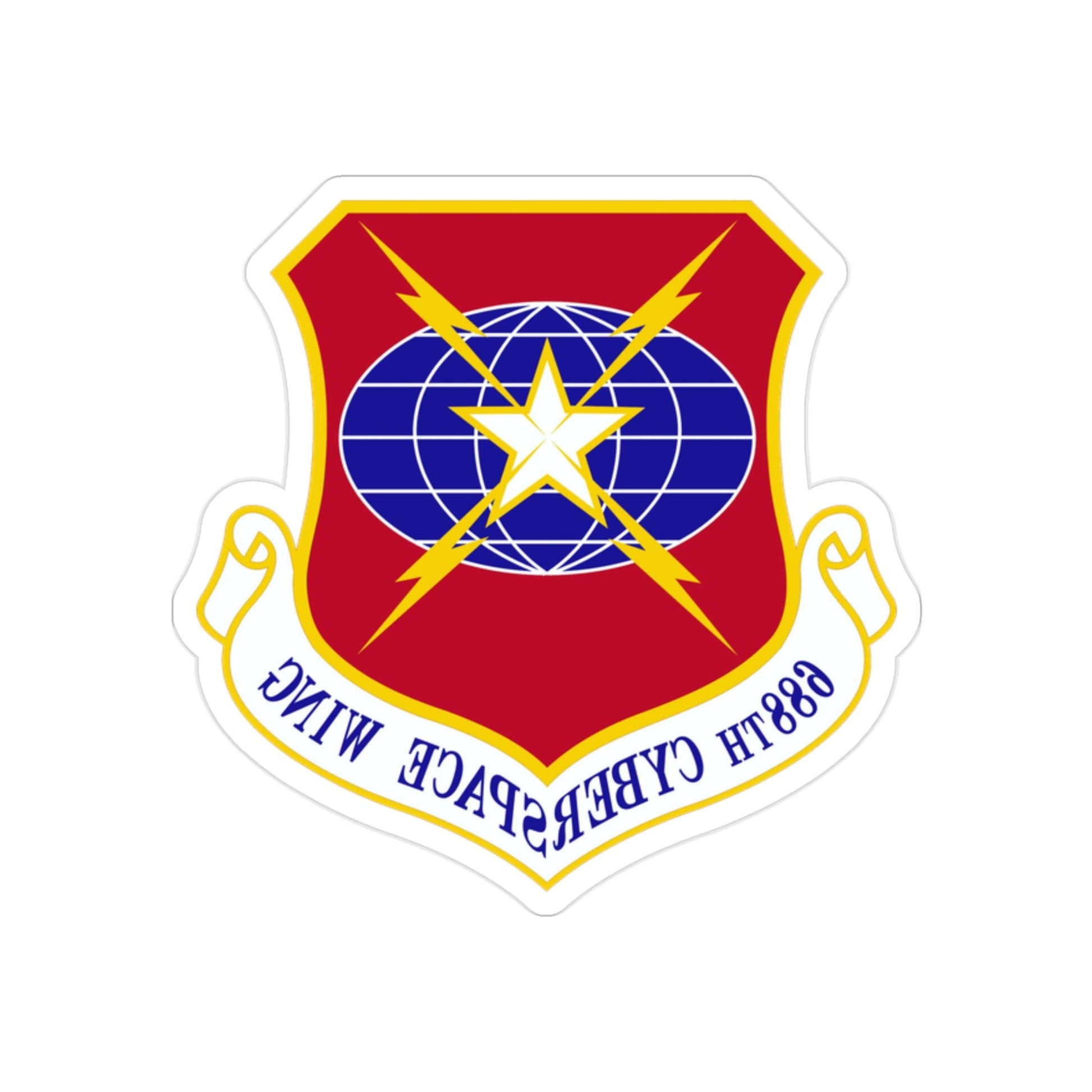 688 Cyberspace Wing ACC (U.S. Air Force) REVERSE PRINT Transparent STICKER-2" × 2"-The Sticker Space