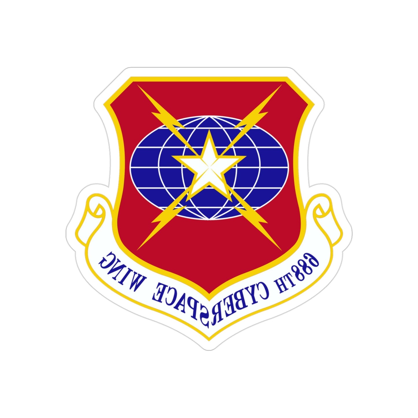 688 Cyberspace Wing ACC (U.S. Air Force) REVERSE PRINT Transparent STICKER-3" × 3"-The Sticker Space