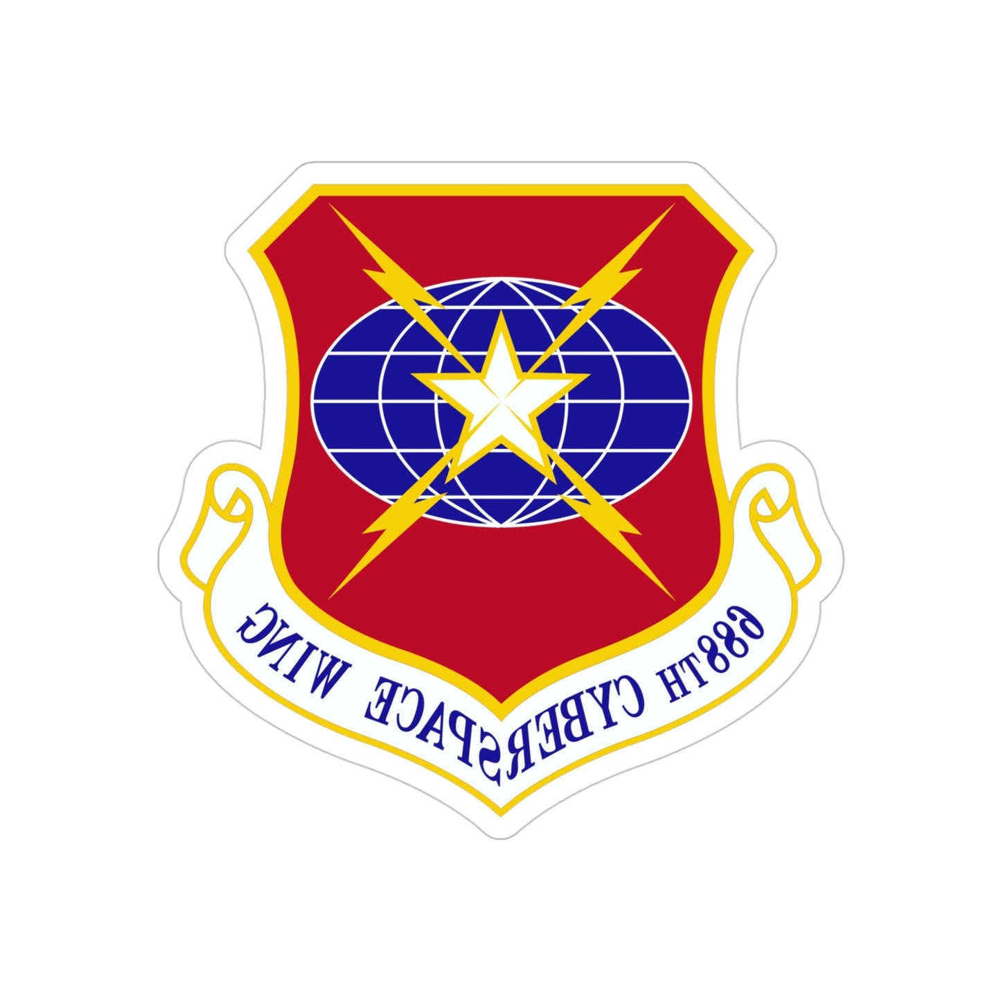 688 Cyberspace Wing ACC (U.S. Air Force) REVERSE PRINT Transparent STICKER-4" × 4"-The Sticker Space