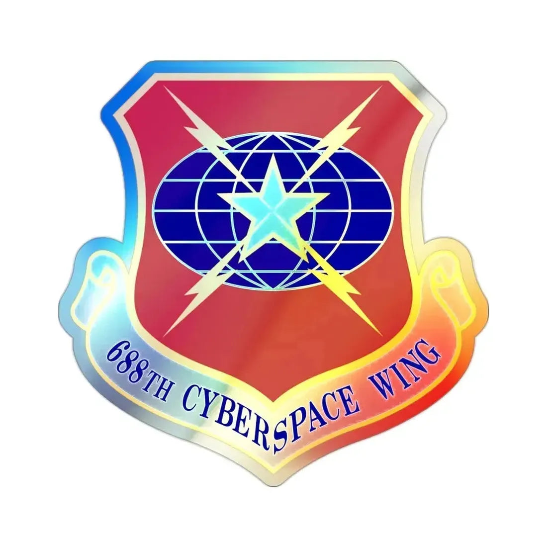 688 Cyberspace Wing ACC (U.S. Air Force) Holographic STICKER Die-Cut Vinyl Decal 2 Inch Holographic - The Sticker Space