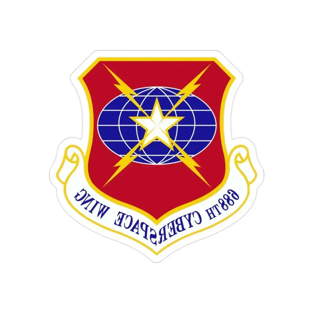 688 Cyberspace Wing ACC (U.S. Air Force) REVERSE PRINT Transparent Die-Cut STICKER 2 Inch Die-Cut Transparent - The Sticker Space