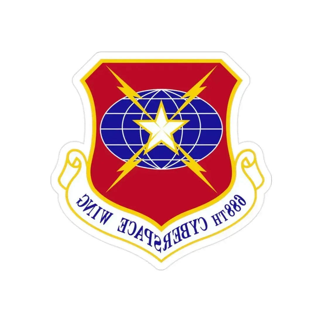 688 Cyberspace Wing ACC (U.S. Air Force) REVERSE PRINT Transparent Die-Cut STICKER - The Sticker Space